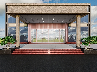 现代酒店门头 感应 电动