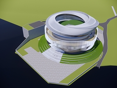 现代圆形展览馆建筑
