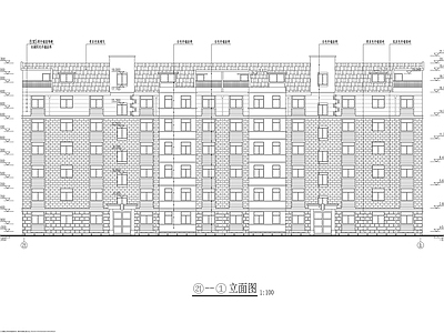 一梯三户多层带阁楼坡屋顶全套建筑图 施工图