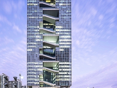百度办公大楼建筑 施工图 效果图