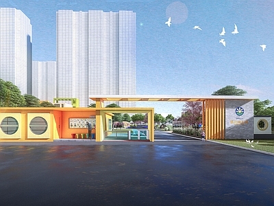 现代幼儿园入口大门 学校