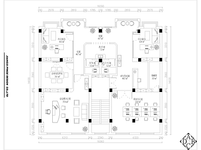 现代风格办公室全套 施工图 效果图