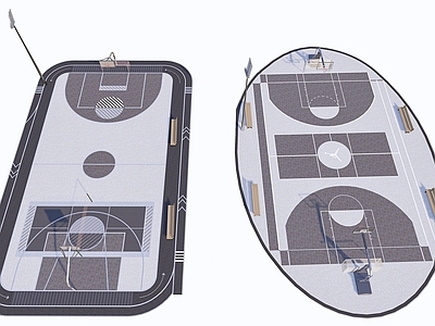 现代户外篮球场 弧形篮球场