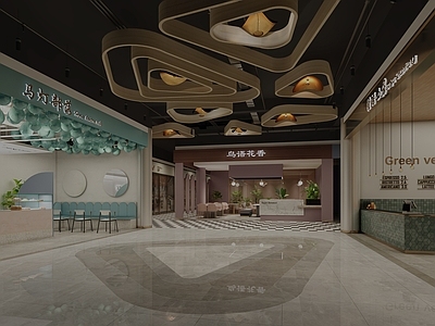 现代商场餐饮空间 商场空间