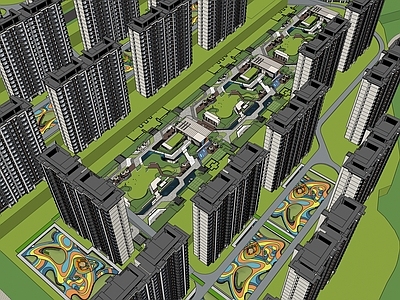 现代小区景观 住宅景观