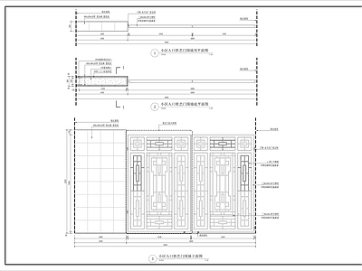 小区入口铁艺门围墙 施工图