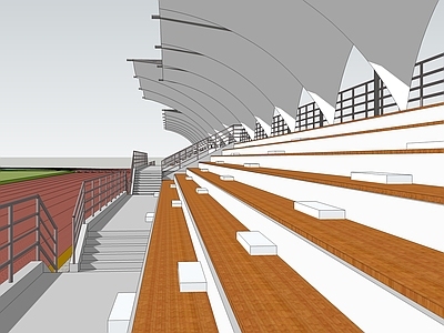 现代体育场看台 足球场 露天