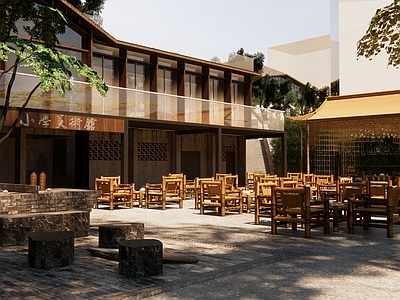 现代外摆 小学图书馆前广场廊架