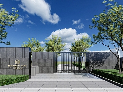 现代小区大门 住宅小区格栅铁艺