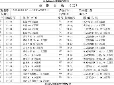 工装装修封面目录 施工图