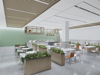 现代教师食堂空间