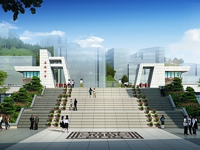现代学校大门 学校入口