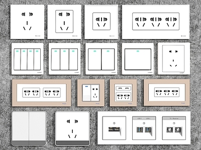 现代开关插座组合 开关 插座 面板