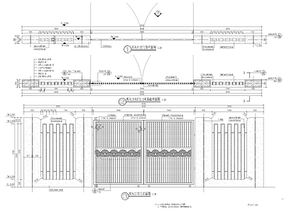 现代铁艺大门乐园大门详图 施工图 通用节点