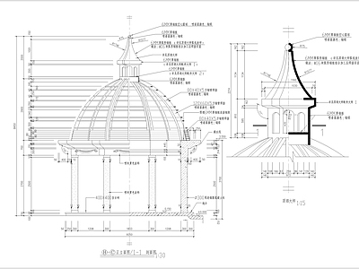 法国式凉亭详图 施工图