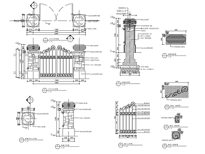入户铁艺门详图 施工图 通用节点