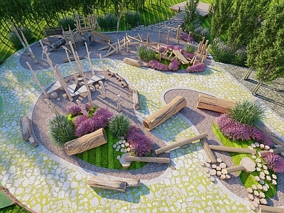 现代原木主题乐园 森林探险主题乐园 原木主题构架 无动力儿童乐园