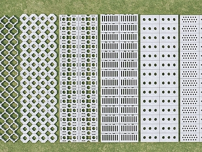 现代植草砖 花格 嵌草 草皮