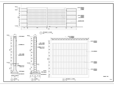现代铁艺门 施工图 通用节点