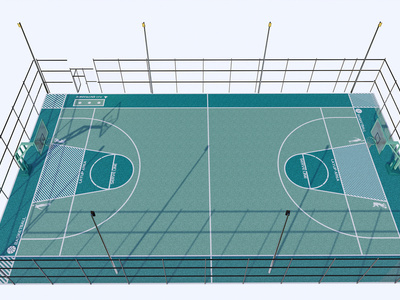 现代户外篮球场