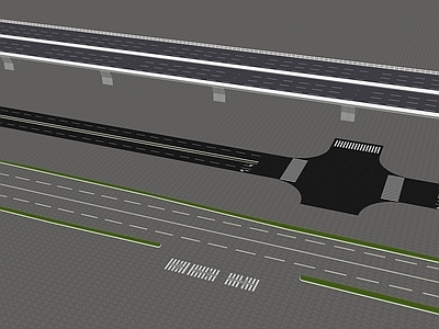 现代市政道路 斑马线箭头 标识划线 地面车道指示线 公路标准段 高架桥