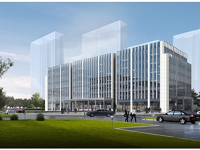 建筑办公楼效果图 施工图