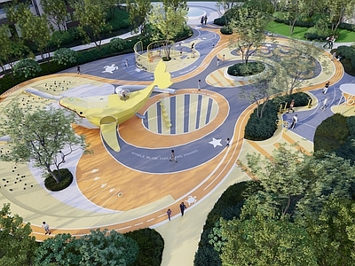 【SU悬赏模型】现代风格儿童游乐区  建议用Enscape、Lumion渲染