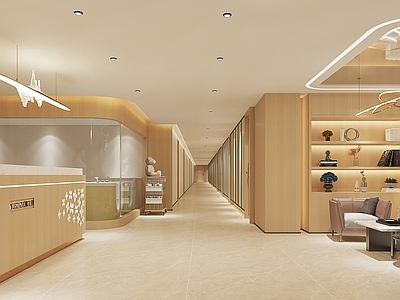 新中式美容SPA店 大厅 过道