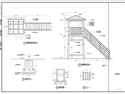 钢结构塔楼眺望塔详图 施工图 节点