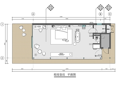 度假酒店船屋主题客房 施工图 客房