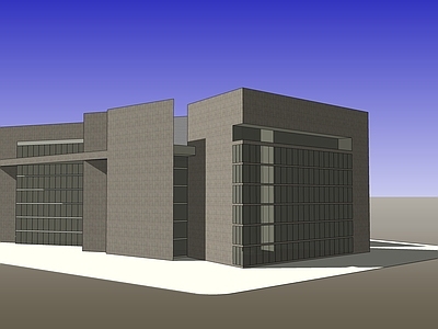现代展览馆建筑 美术馆 图书馆