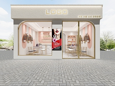 现代美甲店门头 美容院门头
