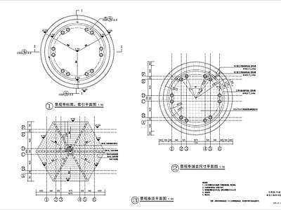 欧式六角亭 施工图