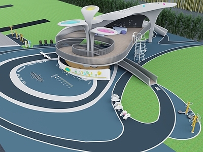 现代儿童游乐区 小区活动广场 橡胶活动场地 游乐器械