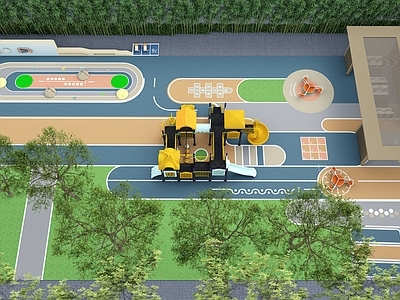 现代儿童游乐区 小区活动广场 橡胶活动场地 游乐器械