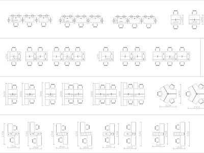 多尺寸办公家具图库 办公家具图库