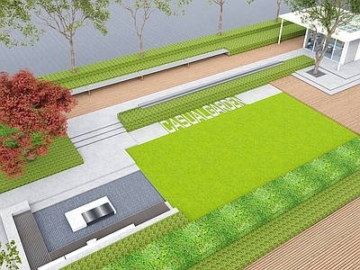 现代小区景观节点 庭院景观 住宅小区宅间休闲空间 卡座会客区 廊架 草坪 住宅景观