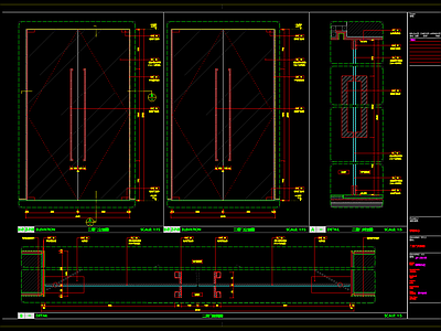 玻璃门暗门详图 施工图 隐形