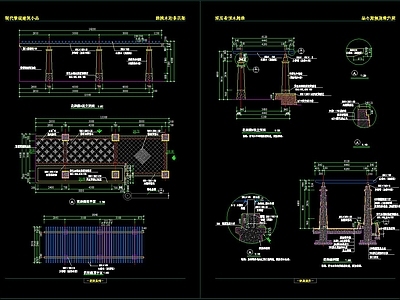 廊架花架详图 施工图
