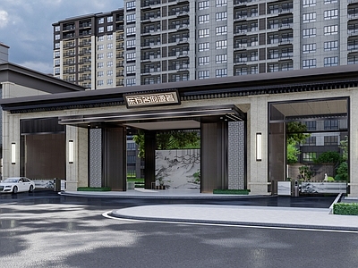 新中式小区大门