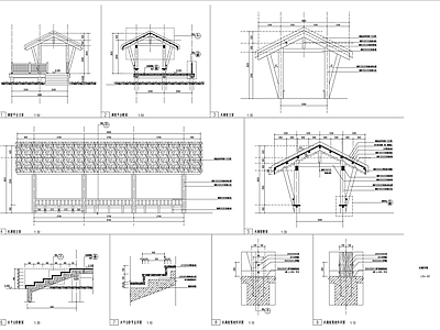 景观廊架详图 施工图