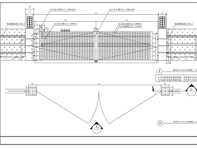 铁艺大门 施工图 通用节点