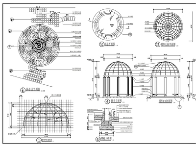 欧式园亭详图 施工图
