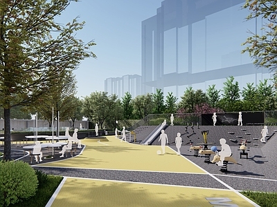 现代折曲线立体儿童活动区