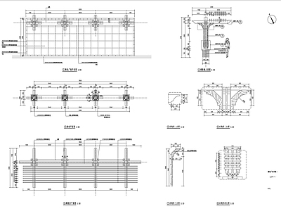 单臂廊架详图 施工图