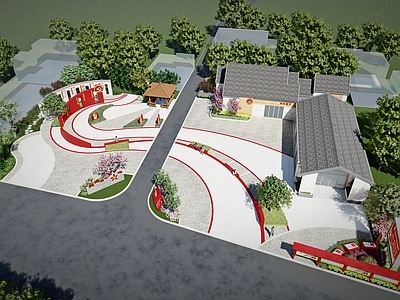 现代乡村红色党建文化广场