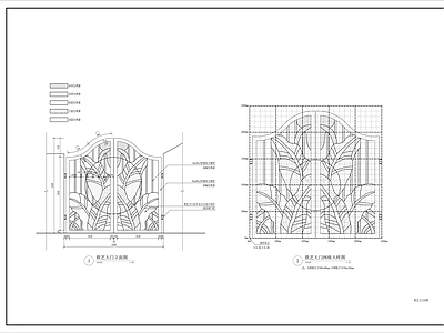 铁艺大门详图 施工图 通用节点