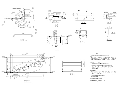 圆弧弧型楼梯大样图 施工图