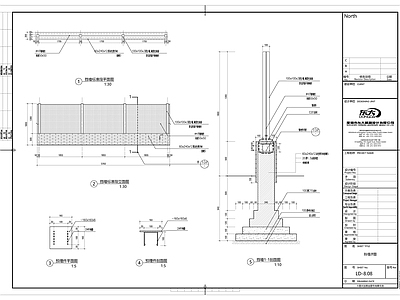 格栅围墙 施工图