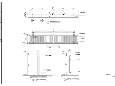 水塘栏杆做法详图 施工图